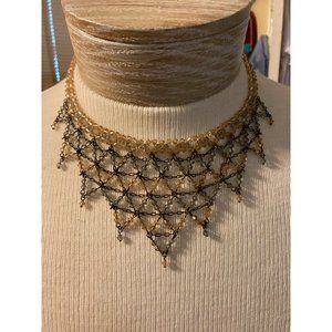 Erickson Beamon Bib Beaded Crystal Net Collar Statement Necklace. Sacrifice Sale